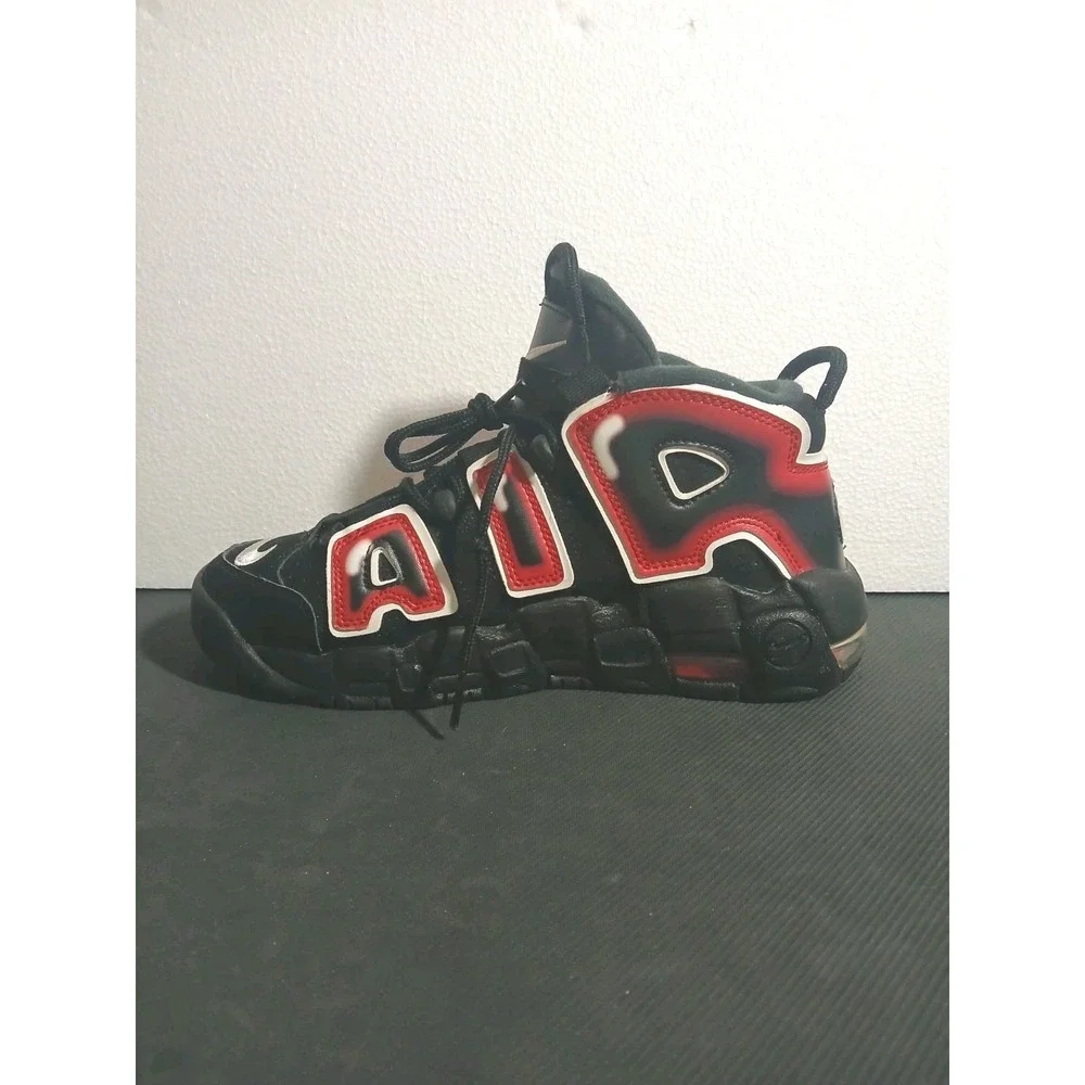 Nike Air More‎ Uptempo Laser Crimson Black  Size 6Y 415082-010